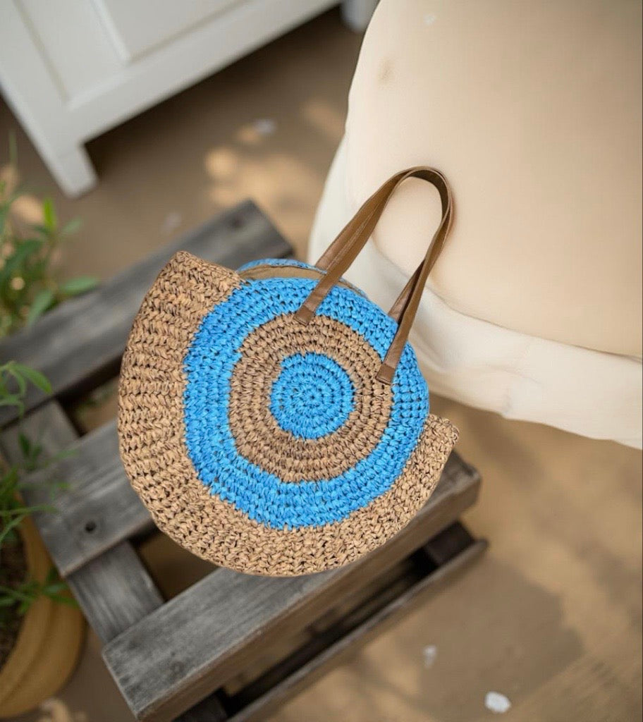 Raffia Evil Eye Bag