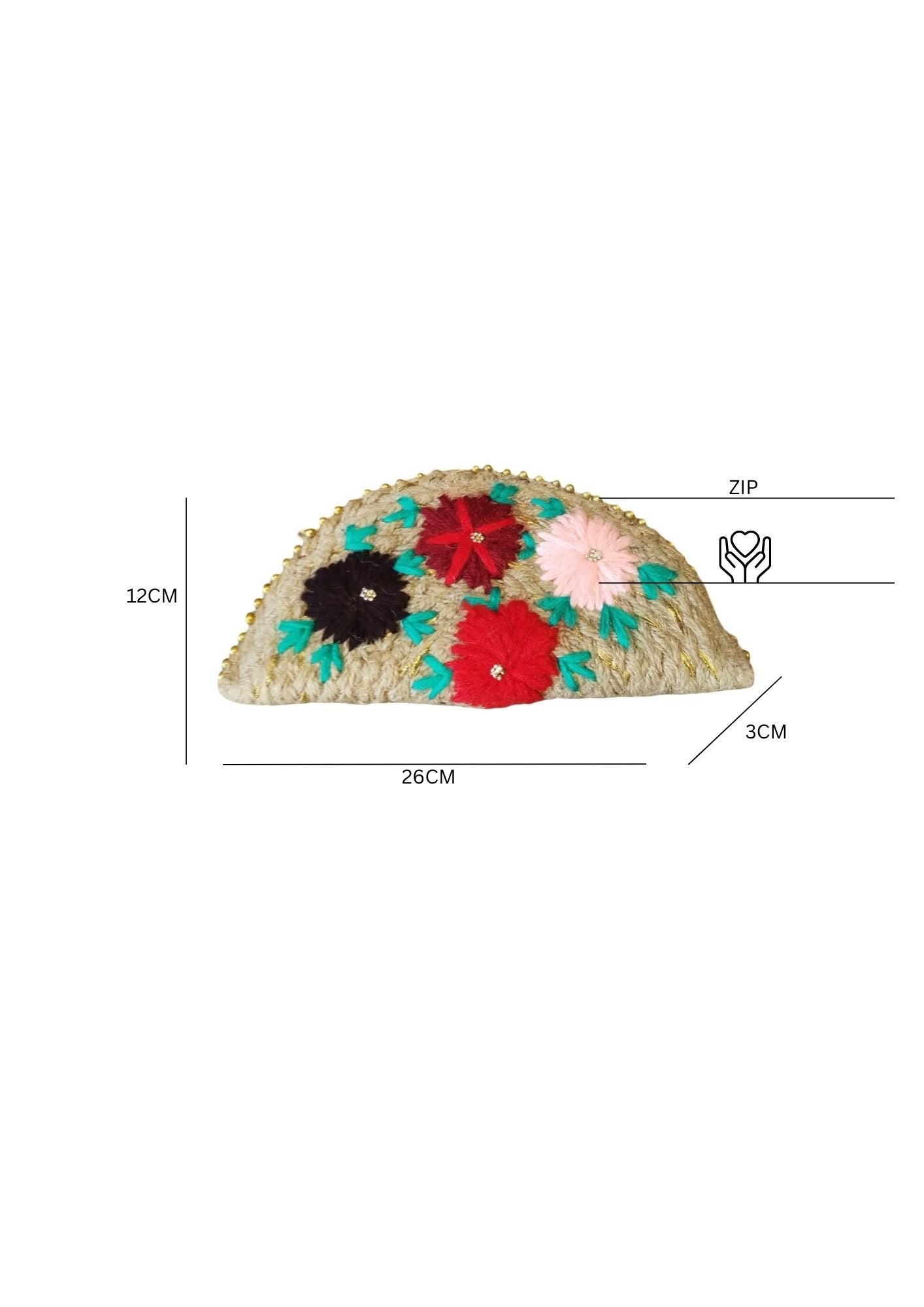 Jute Ethnic Embroidered Clutch Esperance
