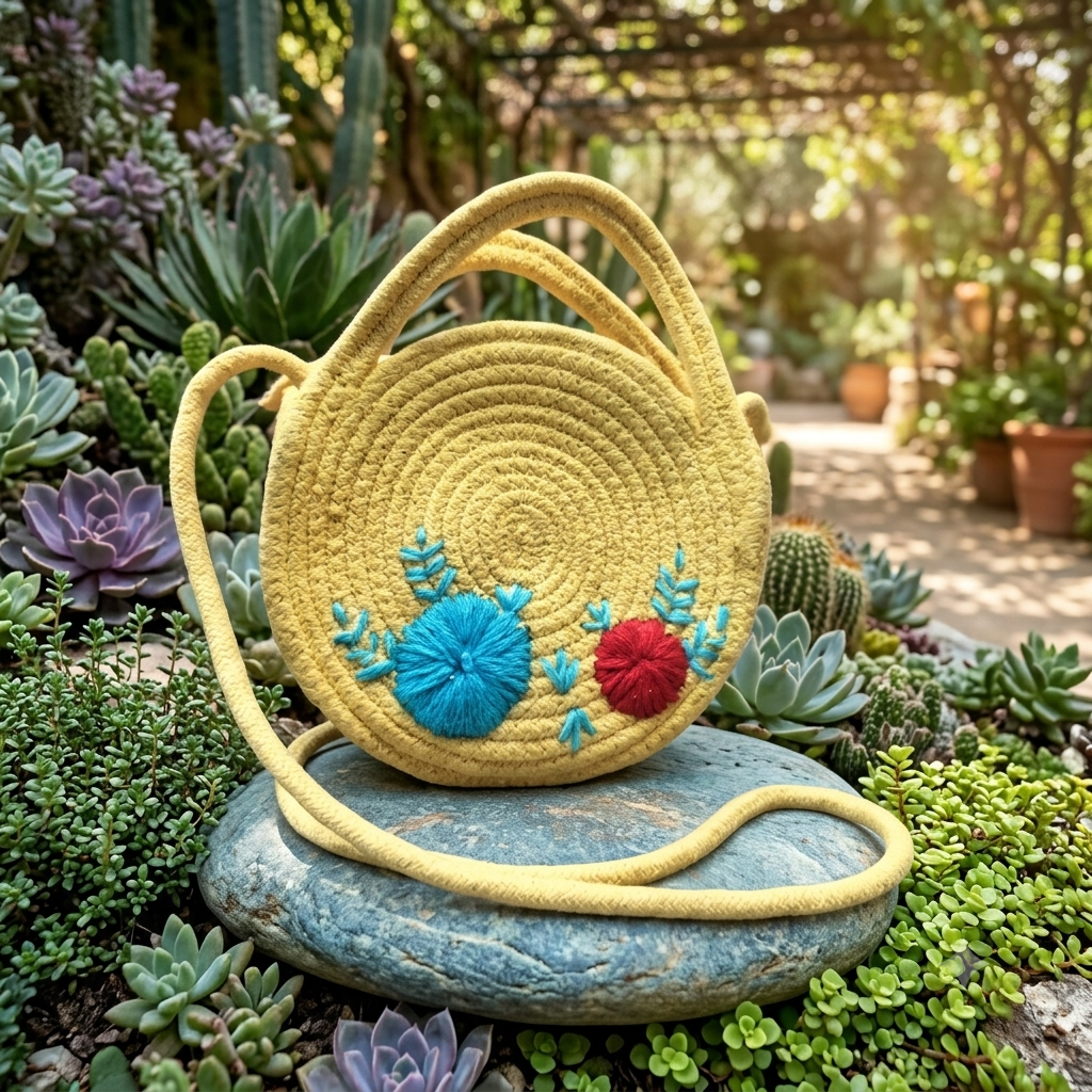 Straw Bags With Flower Esperance