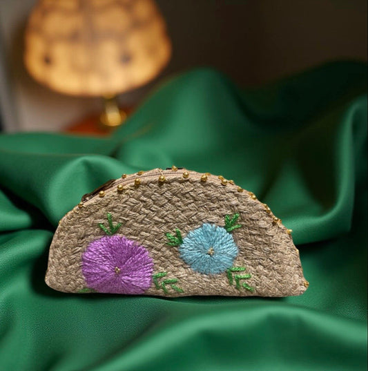 Jute Ethnic Embroidered Clutch Esperance