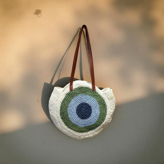 RAFFIA EVIL EYE HANDBAG Esperance