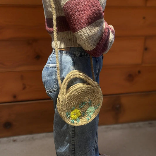 Straw bags with flower Esperance