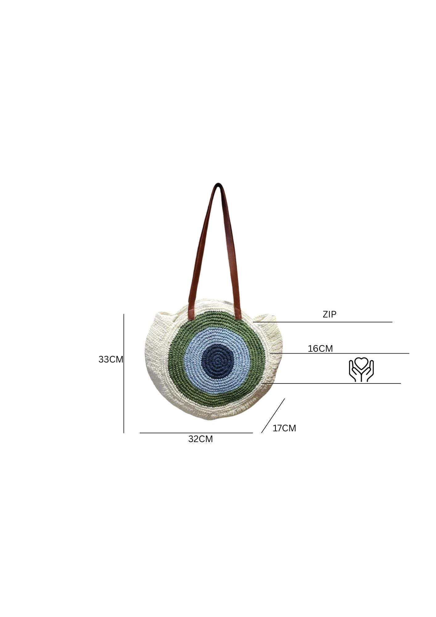 RAFFIA EVIL EYE HANDBAG Esperance