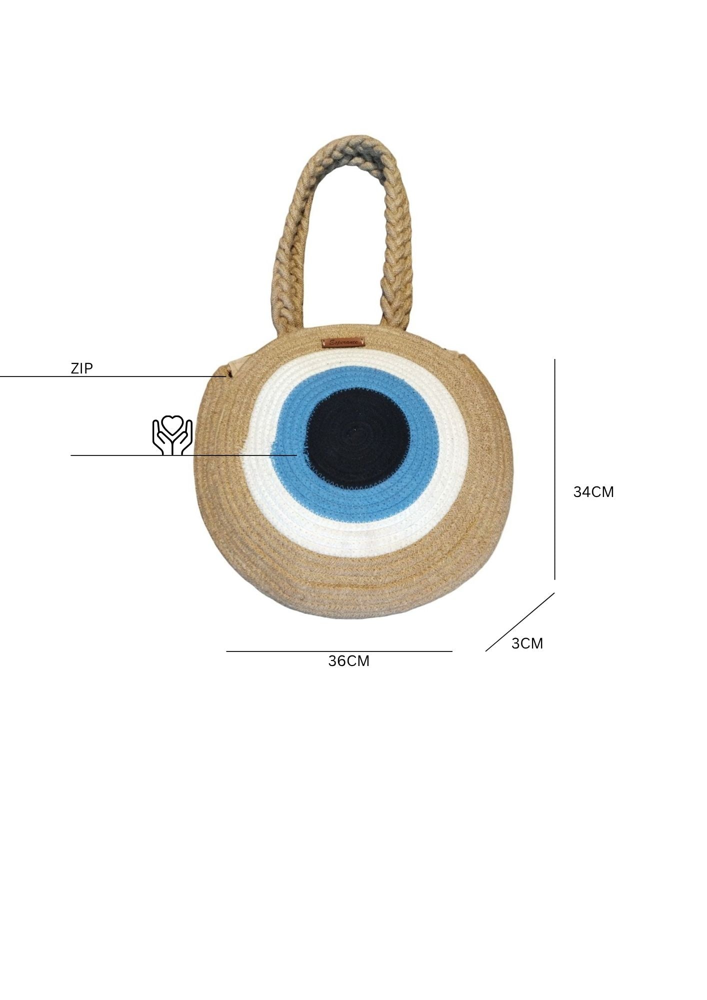 Evil Eye Straw Hand Bag Esperance