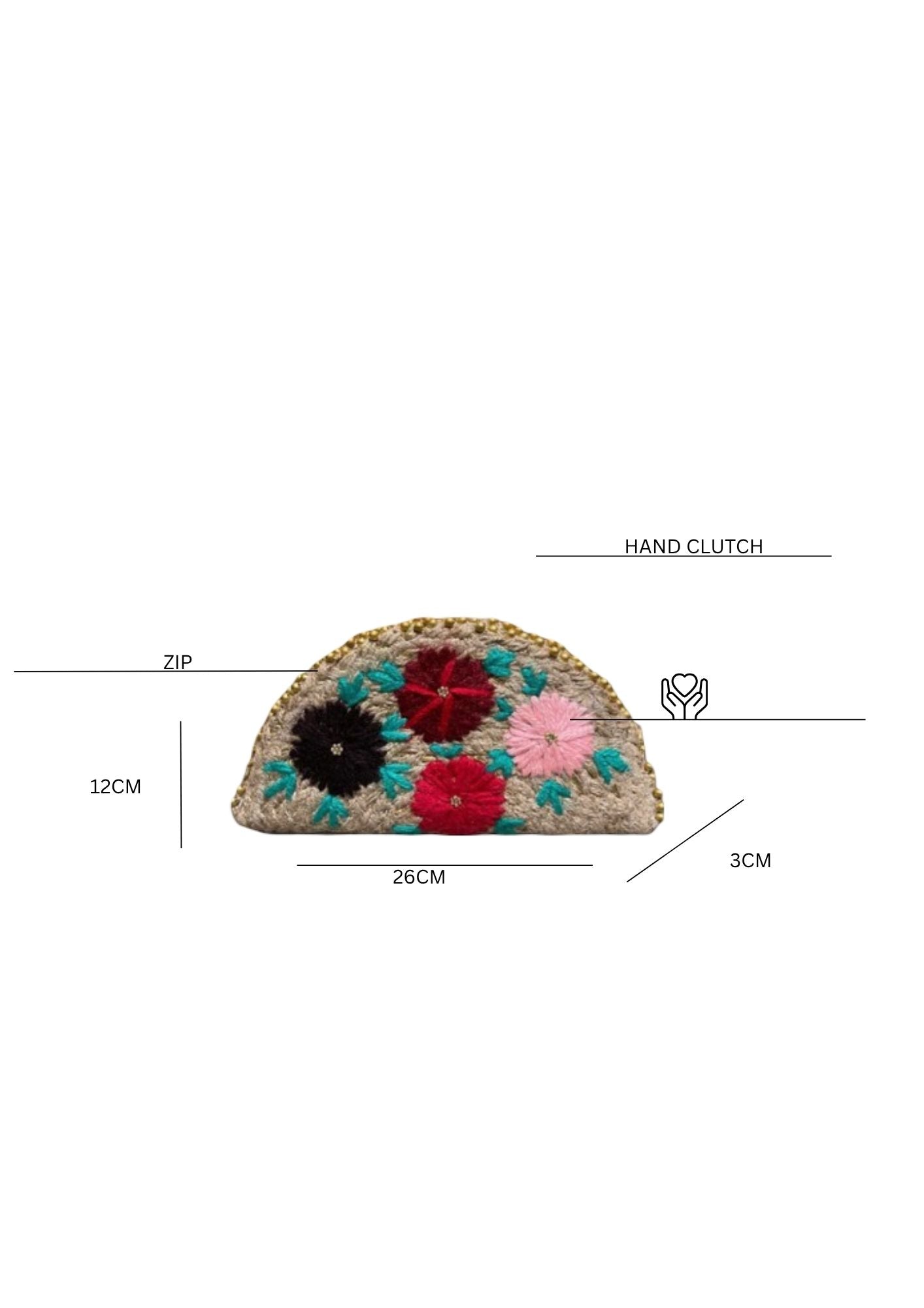 Jute Ethnic Embroidered Clutch Esperance
