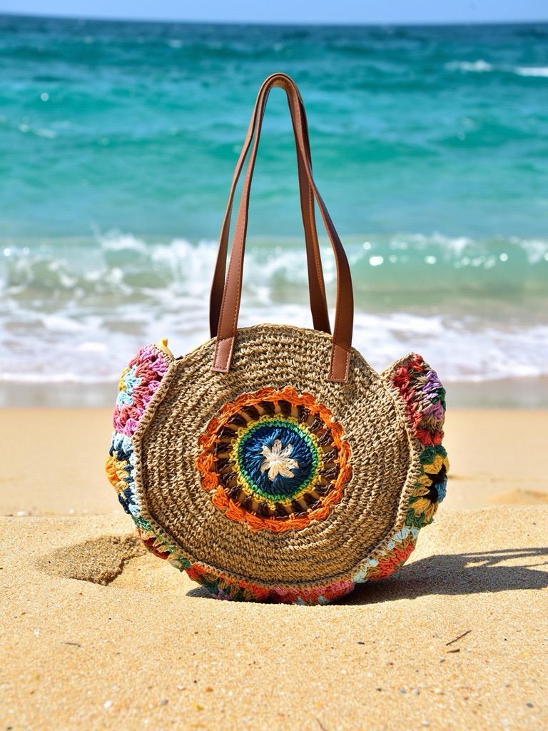 RAFFIA ROUND BAG Esperance
